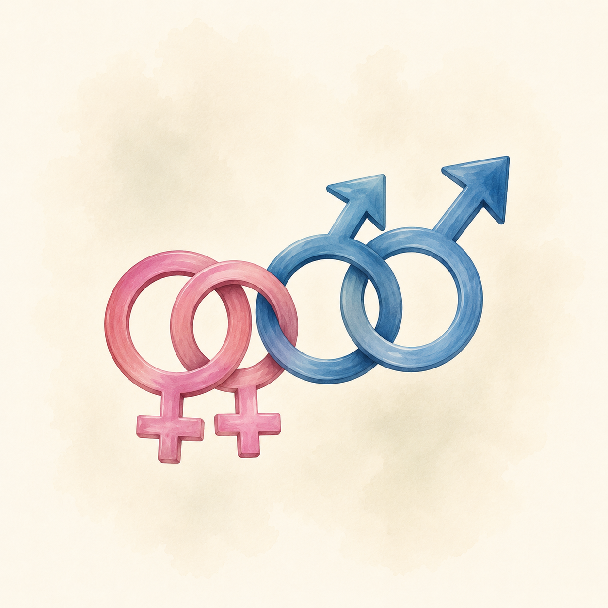Interlocking gender symbols illustration