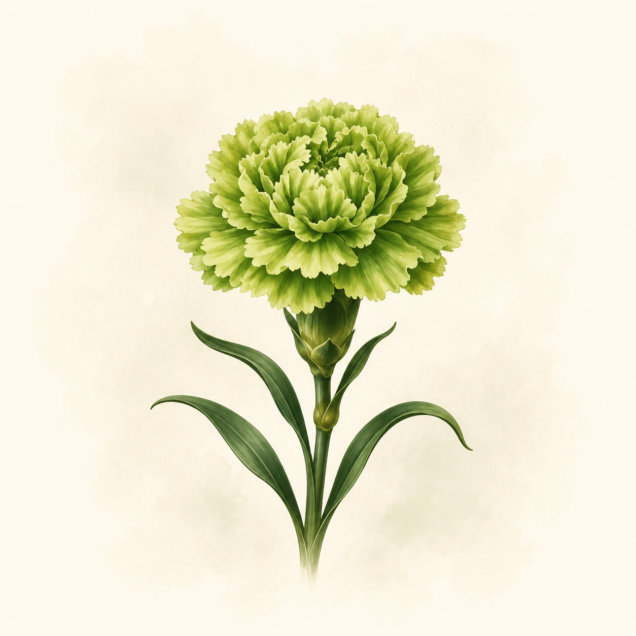 Green carnation illustration
